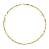 Miabella 18K Yellow Gold Plated Sterling Silver Double Fancy Curb Link Necklace