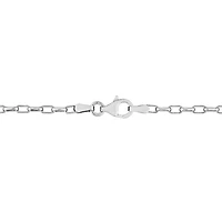 Miabella Sterling Silver Fancy Rectangular Rolo Chain Necklace
