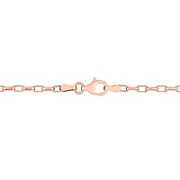 Miabella 18K Rose Gold Plated Sterling Silver Fancy Rectangular Rolo Chain Necklace