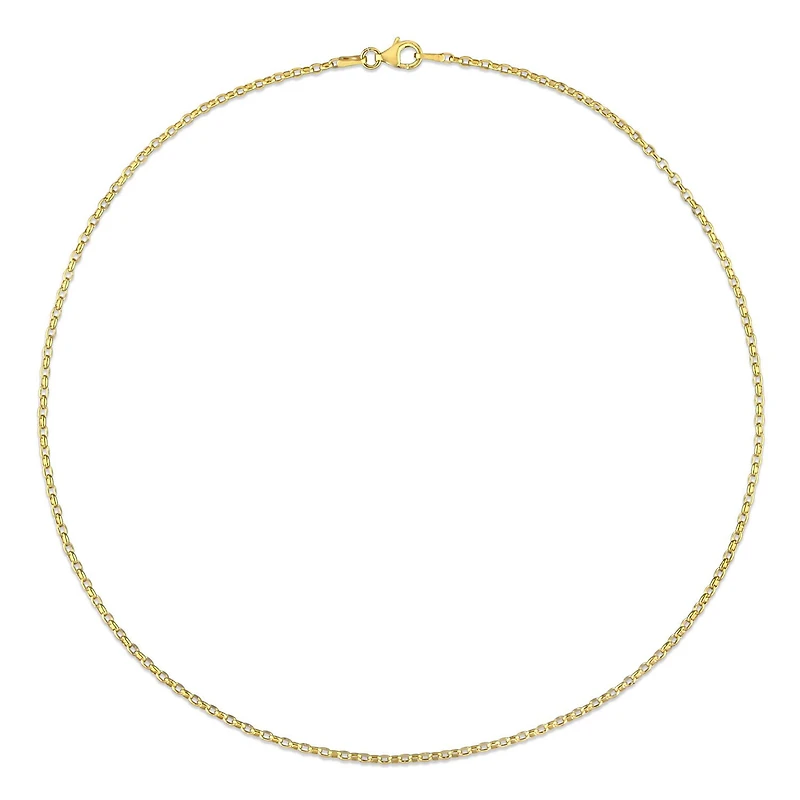Collier en chaîne rolo de Miabella en argent sterling plaqué or jaune 18K
