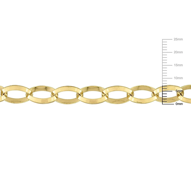 Miabella 18K Yellow Gold Plated Sterling Silver Rolo Necklace