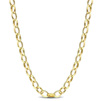 Miabella 18K Yellow Gold Plated Sterling Silver Rolo Necklace