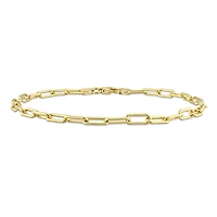 Bracelet en forme de trombone pour homme de Miabella en argent sterling plaqué or jaune 18K