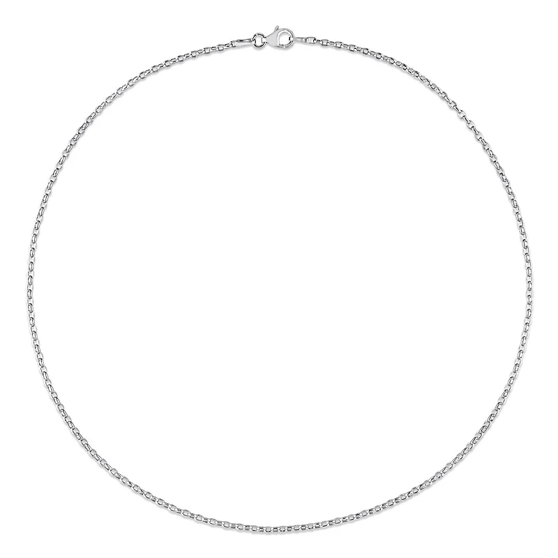 Miabella Sterling Silver Rolo Chain Necklace