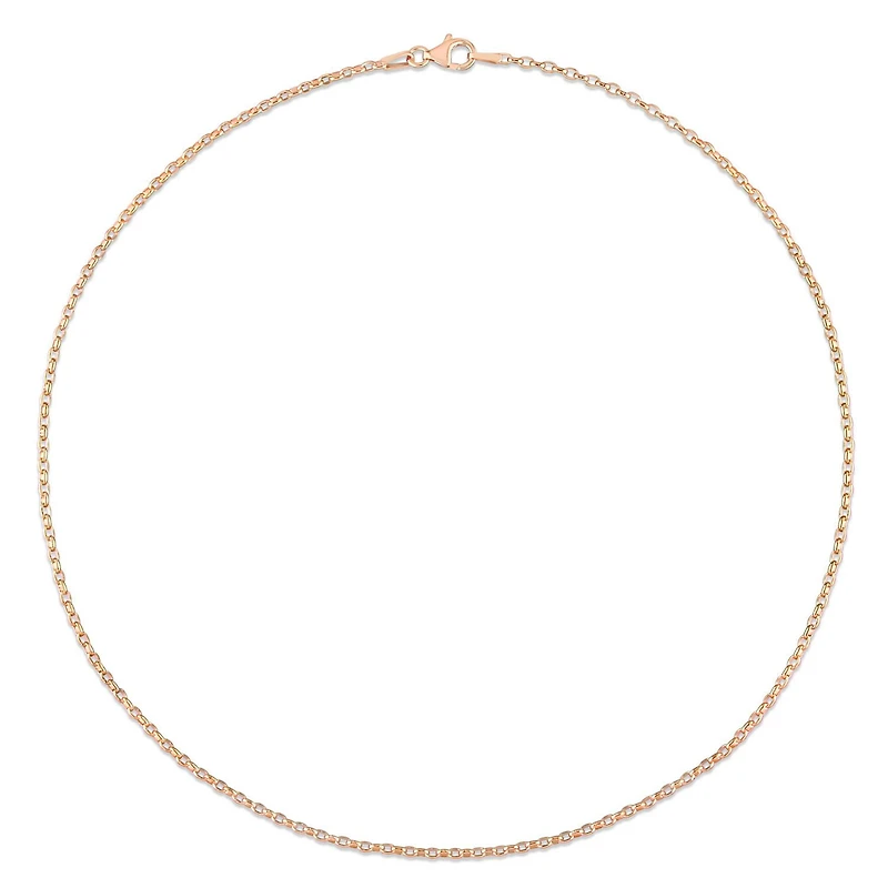 Miabella 18K Rose Gold Plated Sterling Silver Rolo Chain Necklace