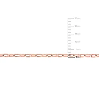 Miabella 18K Rose Gold Plated Sterling Silver Fancy Rectangular Rolo Chain Necklace