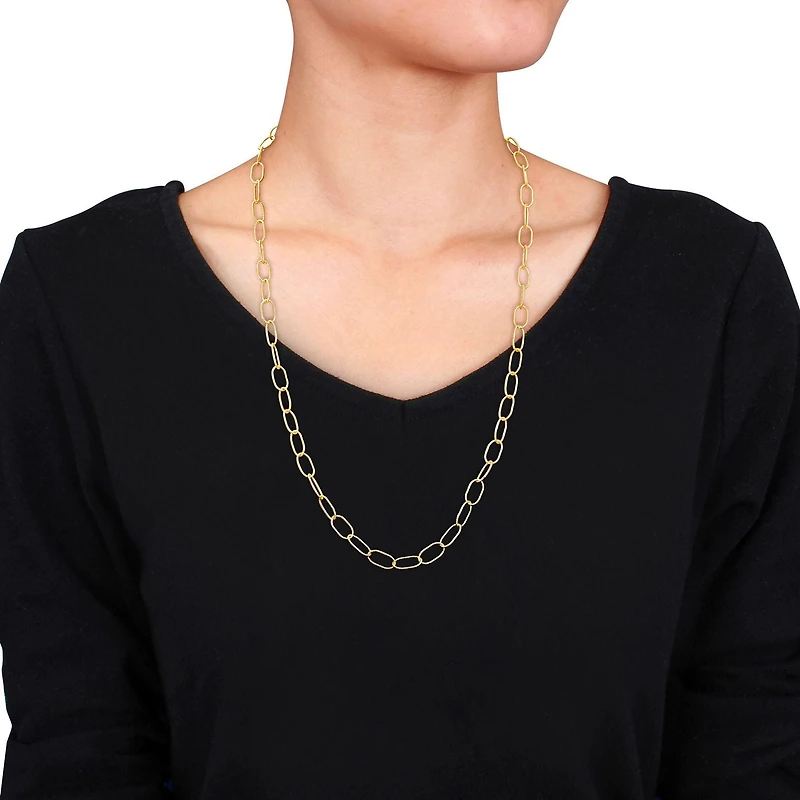 Collier en chaîne rolo torsadée de Miabella en argent sterling plaqué or jaune 18K