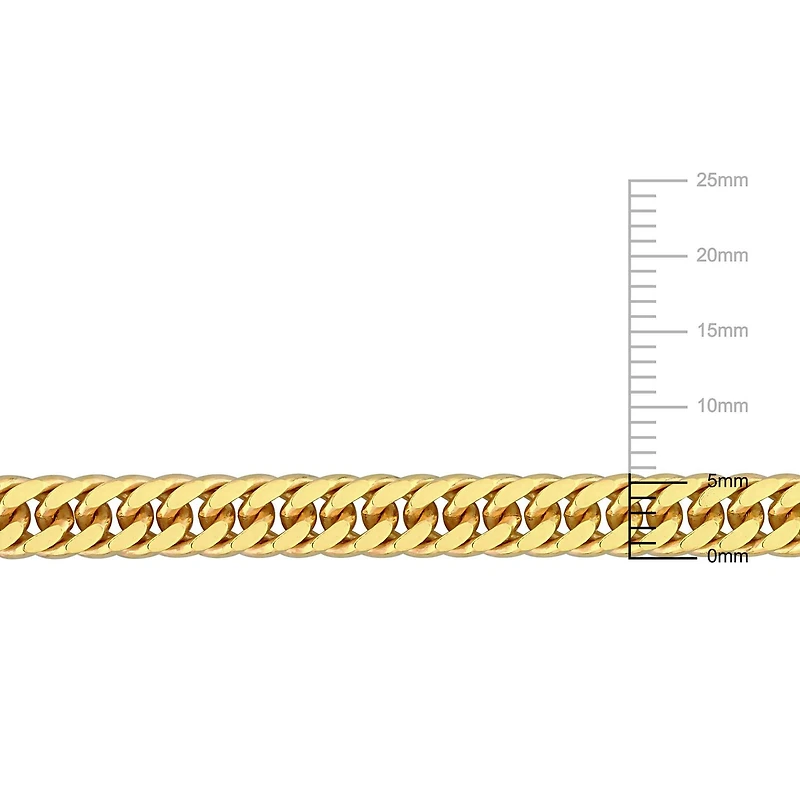 Miabella 18K Yellow Gold Plated Sterling Silver Double Fancy Curb Link Necklace