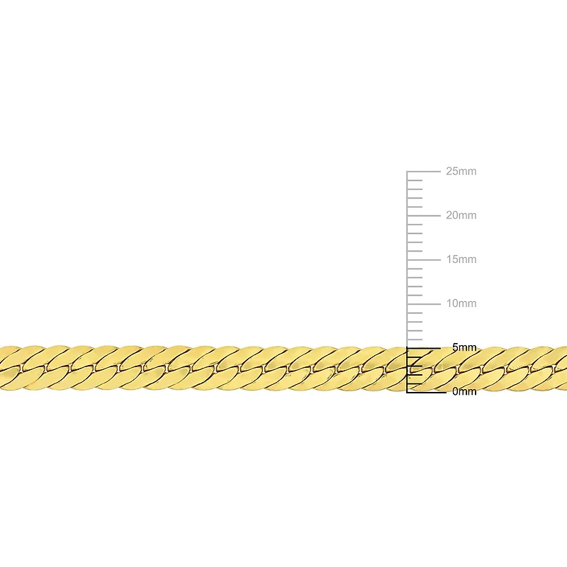 Collier en chaîne à chevrons de Miabella en argent sterling plaqué or jaune 18K