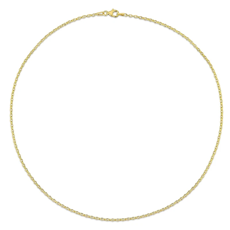 Collier en chaîne rolo de Miabella en argent sterling plaqué or jaune 18K