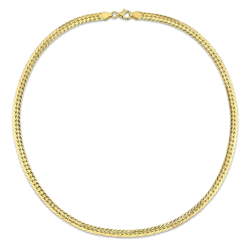 Collier en chaîne à chevrons de Miabella en argent sterling plaqué or jaune 18K