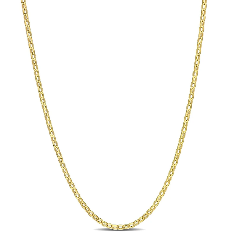 Collier en chaîne rolo de Miabella en argent sterling plaqué or jaune 18K