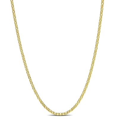Collier en chaîne rolo de Miabella en argent sterling plaqué or jaune 18K