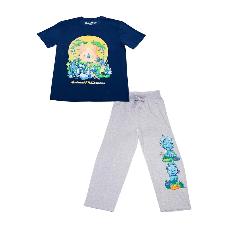 Ensemble de vêtements de nuit 2 pièces Ram Relaxation Rick et Morty pour hommes