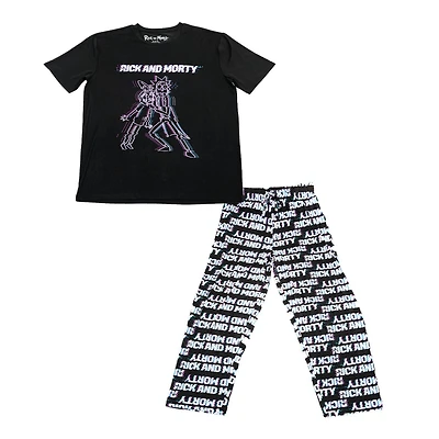 Men's Rick and Morty 2 Piece Ram Glitch Sleepwear Set