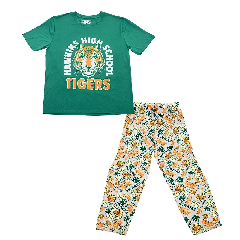 Ensemble de vêtements de nuit 2 pièces Hawkins Tigers Stranger Things pour hommes