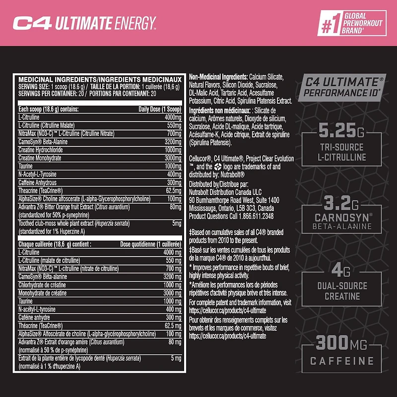 C4 Ultimate Pre-Workout 12serv Strawberry Watermelon