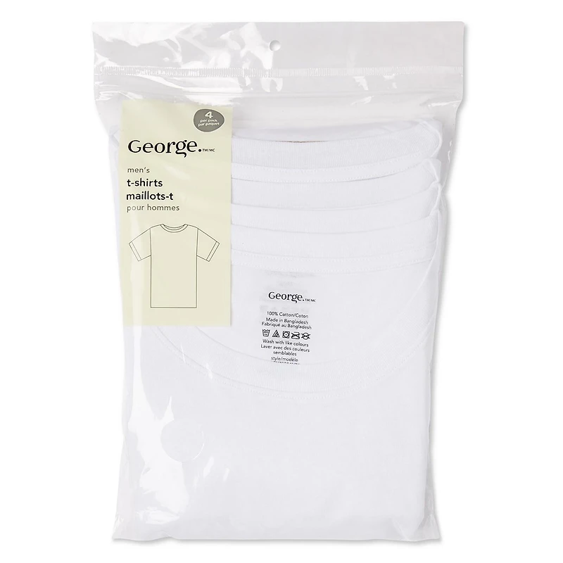 George Men's Crew Neckline Tee 4-Pack