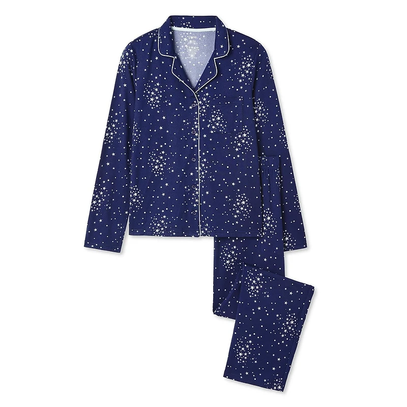 George Women's Notch Collar Pajama 2-Piece Set, Sizes XS-XXL