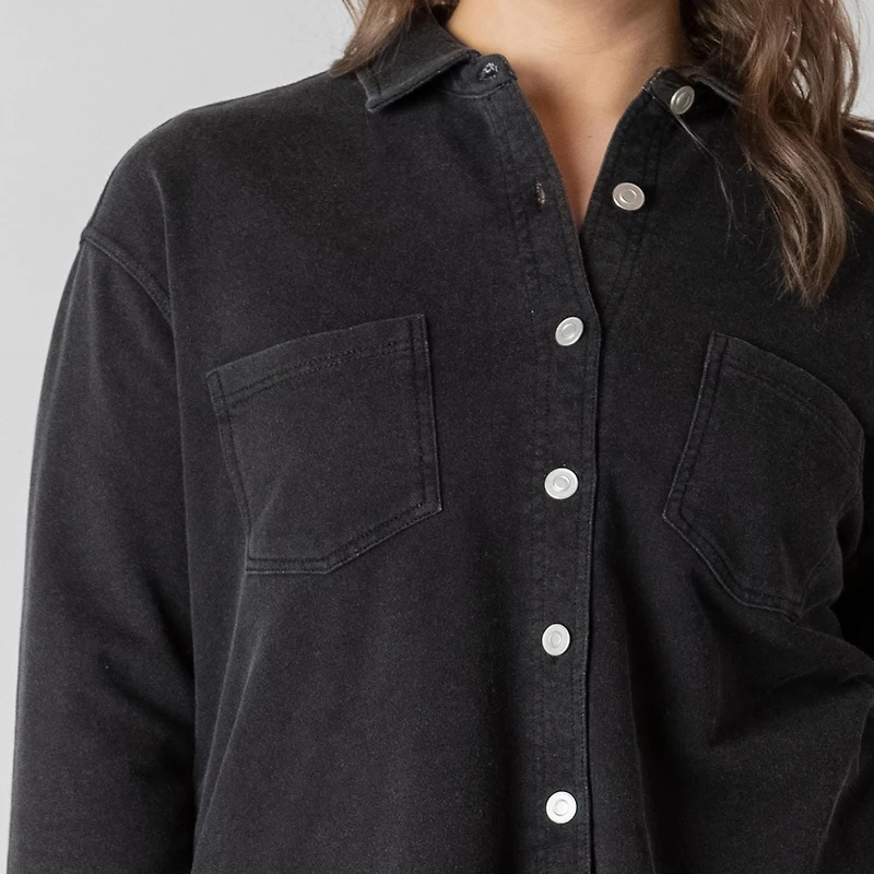 Devoted Women's Plus Long sleeve Button up shirt, shirt