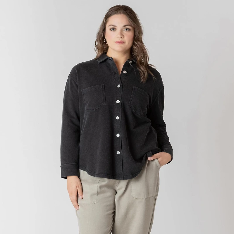 Devoted Women's Plus Long sleeve Button up shirt, shirt