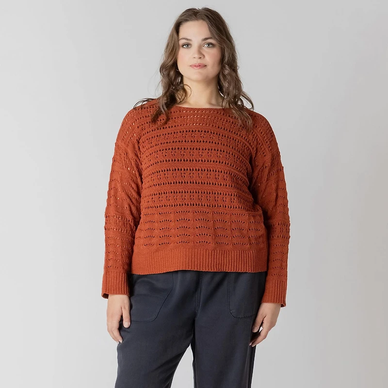 Devoted Women's Plus Loose fit long sleeve knitted sweater