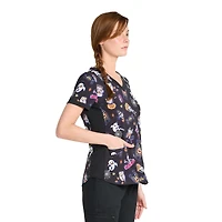 Scrubstar Freaky Funtime Women's V-Neck Print Scrub Top