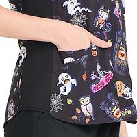 Scrubstar Freaky Funtime Women's V-Neck Print Scrub Top