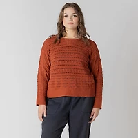 Devoted Women's Plus Loose fit long sleeve knitted sweater