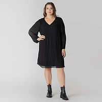 Devoted Taille Plus Femme Mini robe à manches longues et col V