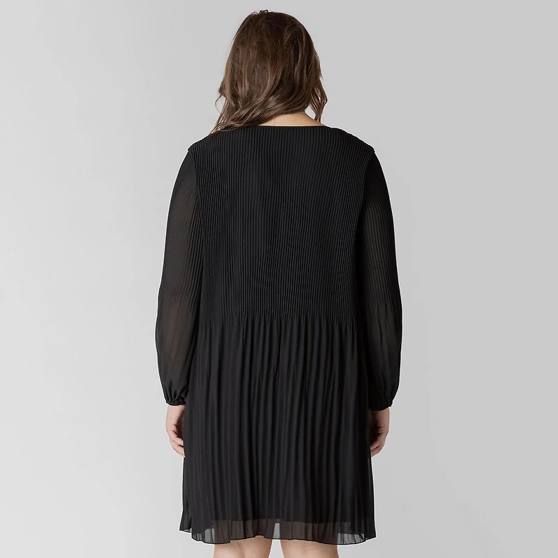 Devoted Taille Plus Femme Mini robe à manches longues et col V