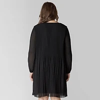 Devoted Taille Plus Femme Mini robe à manches longues et col V