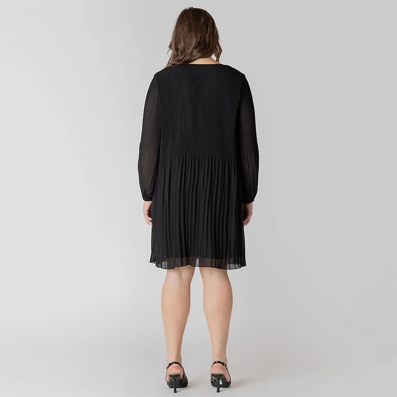 Devoted Taille Plus Femme Mini robe à manches longues et col V