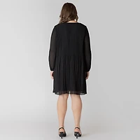 Devoted Taille Plus Femme Mini robe à manches longues et col V
