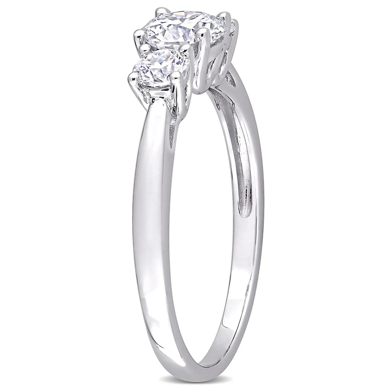 Miabella 1 Carat T.G.W. Moissanite Sterling Silver Three-Stone Engagement Ring