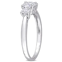 Miabella 1 Carat T.G.W. Moissanite Sterling Silver Three-Stone Engagement Ring