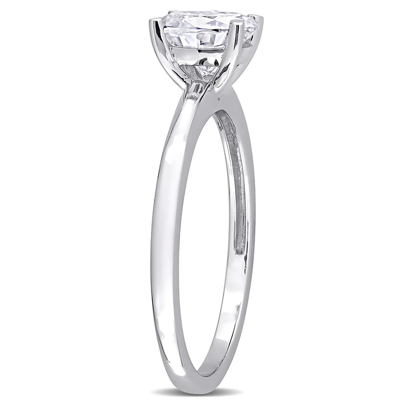 Bague de fiançailles solitaire de Miabella avec 1 CT PBT de moissanite de coupe ovale en argent sterling