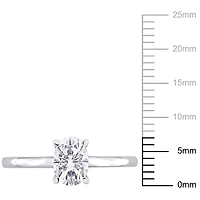 Miabella 1 Carat T.G.W. Moissanite Sterling Silver Oval Solitaire Engagement Ring