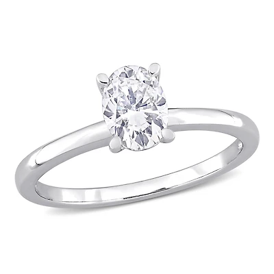 Miabella 1 Carat T.G.W. Moissanite Sterling Silver Oval Solitaire Engagement Ring