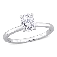 Miabella 1 Carat T.G.W. Moissanite Sterling Silver Oval Solitaire Engagement Ring