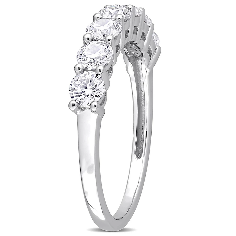 Miabella 1 Carat T.G.W. Moissanite Sterling Silver Semi-Eternity Band