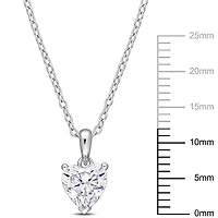 Miabella 1 Carat T.G.W. Moissanite Sterling Silver Solitaire Heart Drop Pendant