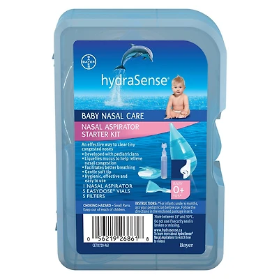 hydraSense Mouche bébé, soins du nez pour bébé, soulage en douceur la congestion chez les bébés, sans médicament, eau de mer de source naturelle à 100 %, sans agent de conservation