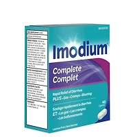 Imodium Complete Antidiarrheal and Gas Relief Caplets with Loperamide Hydrochloride, Simethicone, 40 Count