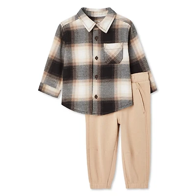 Ensemble 2 pièces avec chemise en flanelle George pour bébés garçons Tailles 0-24 mois