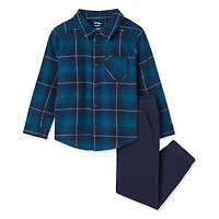 Ensemble 2 pièces avec chemise en flanelle George pour petits garçons Tailles 2T-5T