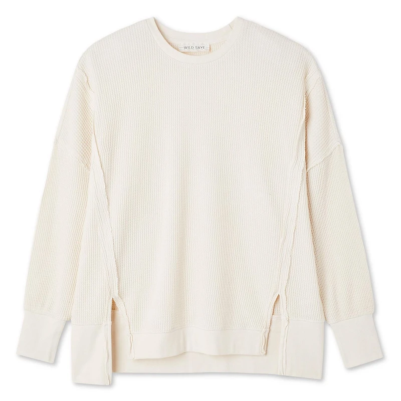 Haut à manches longues en tricot gaufré Wild Skye pour femmes Tailles TP–TG