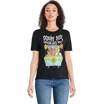 T-shirt à manches courtes Scooby-Doo pour femmes Tailles TP–TG