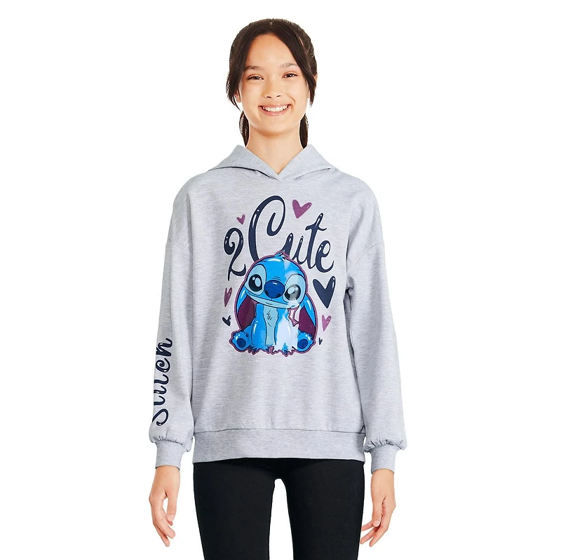 Tunique à capuchon Stitch Disney pour filles Tailles TP–TG