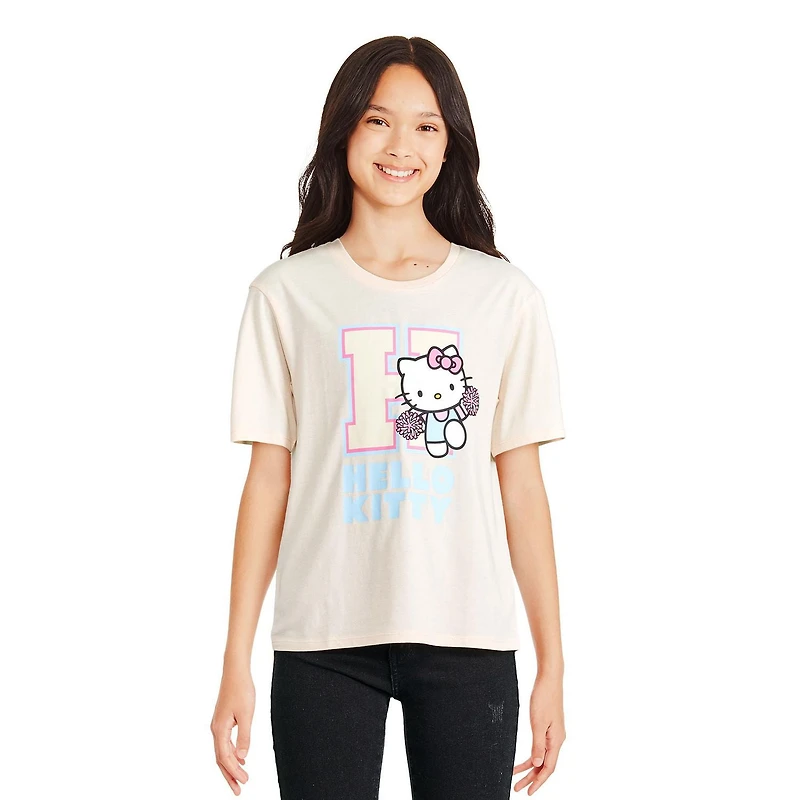 T-shirt à manches courtes Hello Kitty pour filles Tailles TP–TG